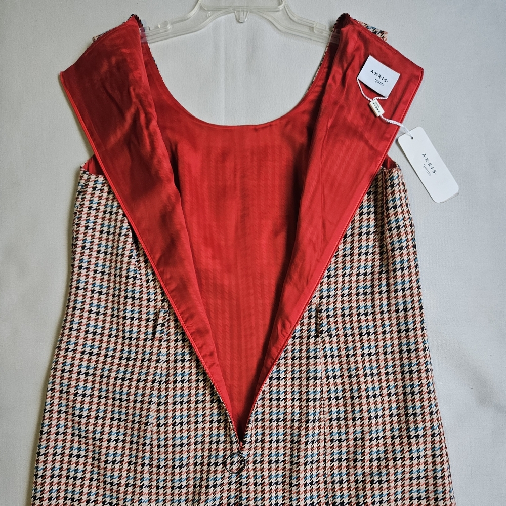 NWT $995 Akris Punto Contrast Houndstooth Dress Size 12 - Picture 12 of 15